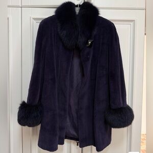 Purple 100% Real female mink fur coat Women's Coat